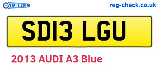SD13LGU are the vehicle registration plates.