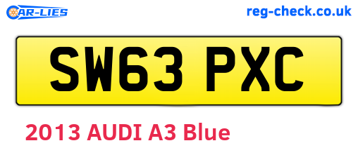 SW63PXC are the vehicle registration plates.