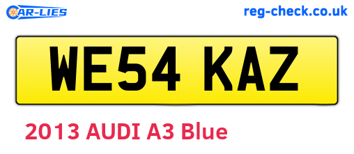 WE54KAZ are the vehicle registration plates.