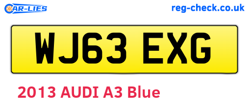 WJ63EXG are the vehicle registration plates.