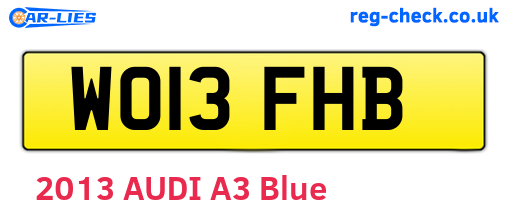 WO13FHB are the vehicle registration plates.