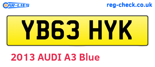 YB63HYK are the vehicle registration plates.
