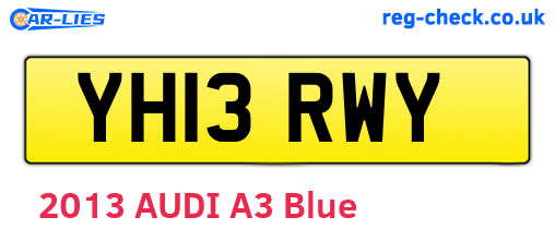 YH13RWY are the vehicle registration plates.