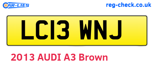 LC13WNJ are the vehicle registration plates.