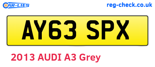 AY63SPX are the vehicle registration plates.