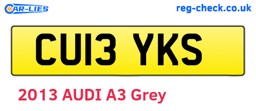 CU13YKS are the vehicle registration plates.