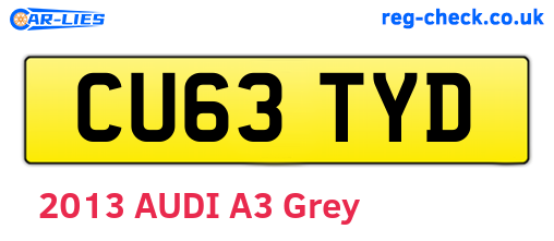 CU63TYD are the vehicle registration plates.