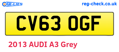 CV63OGF are the vehicle registration plates.