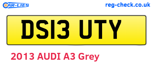 DS13UTY are the vehicle registration plates.