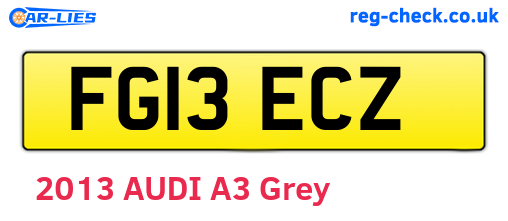 FG13ECZ are the vehicle registration plates.