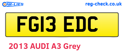 FG13EDC are the vehicle registration plates.