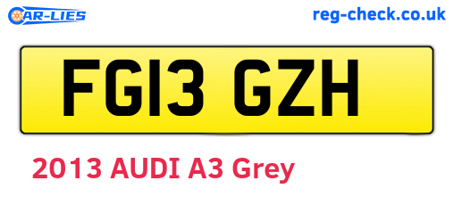 FG13GZH are the vehicle registration plates.