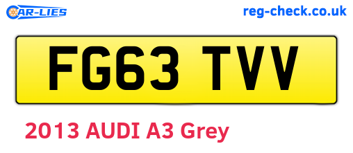 FG63TVV are the vehicle registration plates.
