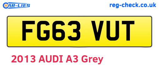 FG63VUT are the vehicle registration plates.