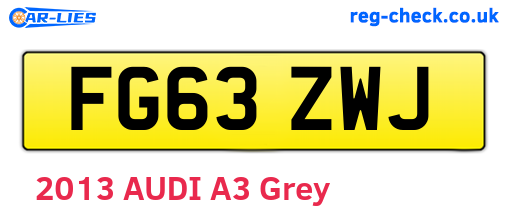 FG63ZWJ are the vehicle registration plates.