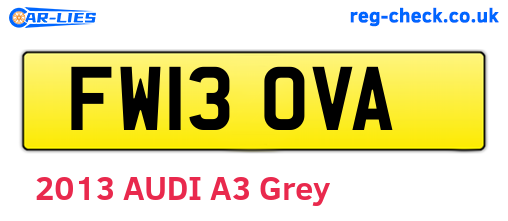 FW13OVA are the vehicle registration plates.