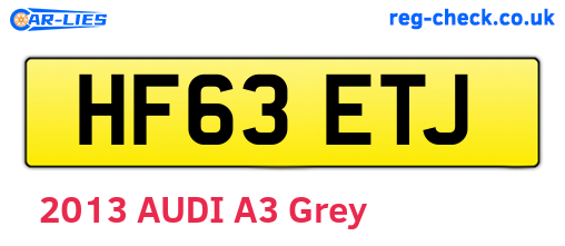 HF63ETJ are the vehicle registration plates.