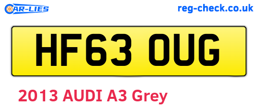 HF63OUG are the vehicle registration plates.