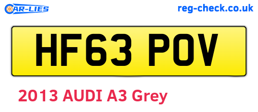 HF63POV are the vehicle registration plates.
