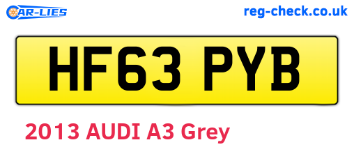 HF63PYB are the vehicle registration plates.