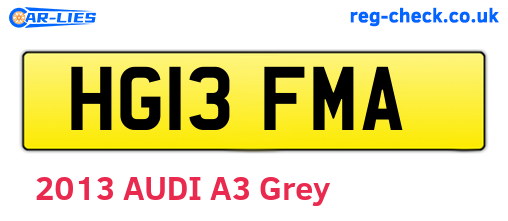 HG13FMA are the vehicle registration plates.