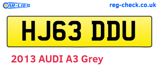 HJ63DDU are the vehicle registration plates.
