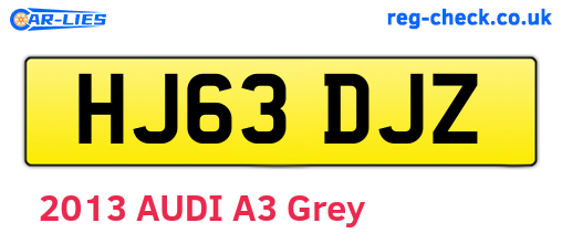 HJ63DJZ are the vehicle registration plates.