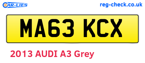 MA63KCX are the vehicle registration plates.