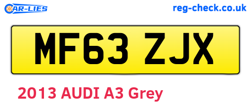 MF63ZJX are the vehicle registration plates.