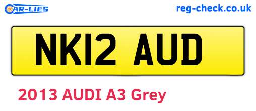 NK12AUD are the vehicle registration plates.