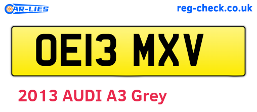 OE13MXV are the vehicle registration plates.