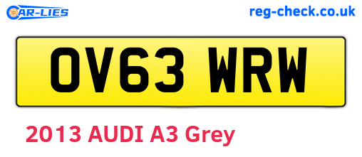 OV63WRW are the vehicle registration plates.