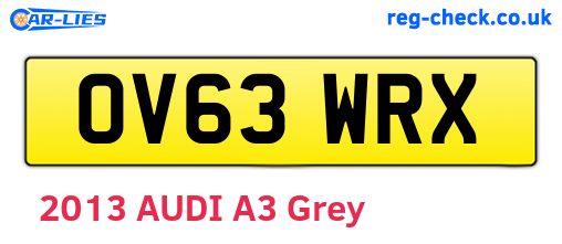 OV63WRX are the vehicle registration plates.