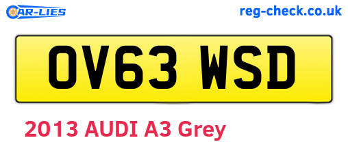OV63WSD are the vehicle registration plates.