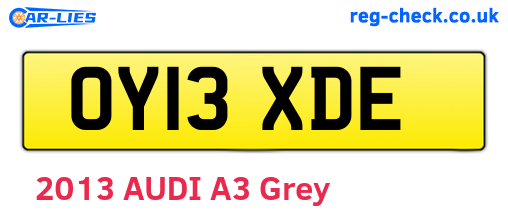 OY13XDE are the vehicle registration plates.
