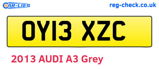 OY13XZC are the vehicle registration plates.