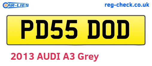PD55DOD are the vehicle registration plates.