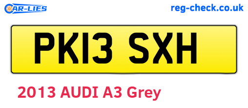 PK13SXH are the vehicle registration plates.