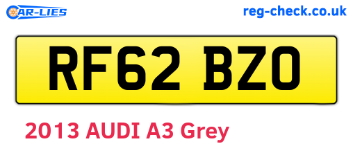 RF62BZO are the vehicle registration plates.