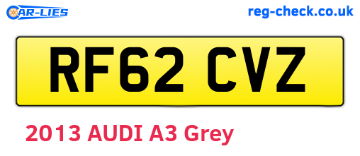 RF62CVZ are the vehicle registration plates.