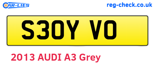S30YVO are the vehicle registration plates.