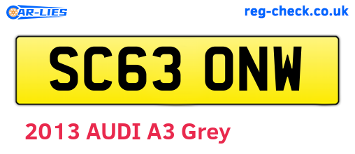 SC63ONW are the vehicle registration plates.