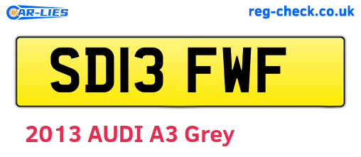 SD13FWF are the vehicle registration plates.