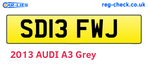 SD13FWJ are the vehicle registration plates.