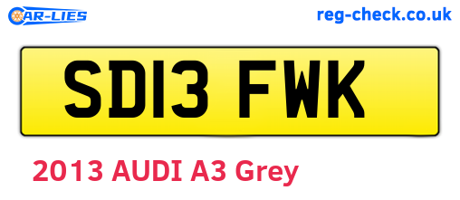 SD13FWK are the vehicle registration plates.