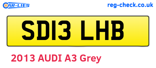SD13LHB are the vehicle registration plates.