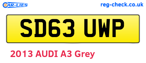 SD63UWP are the vehicle registration plates.