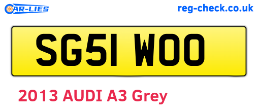 SG51WOO are the vehicle registration plates.