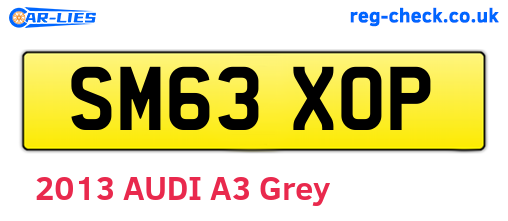 SM63XOP are the vehicle registration plates.