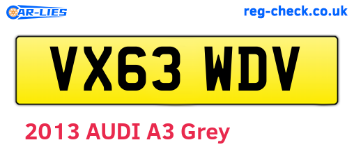 VX63WDV are the vehicle registration plates.